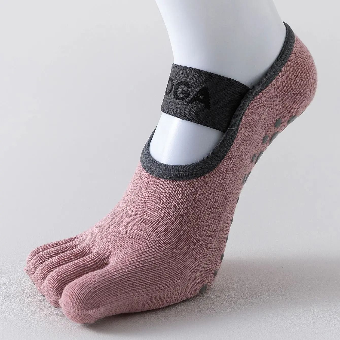 Womens Five Finger Yoga Socks  NonSlip Cotton Pilates And Fitness Socks 8