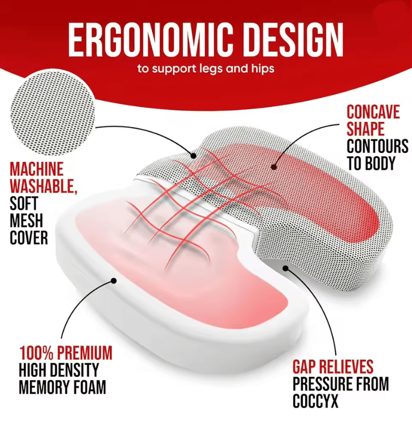 ErgoRelief Memory Foam Office And Seat Cushion 0