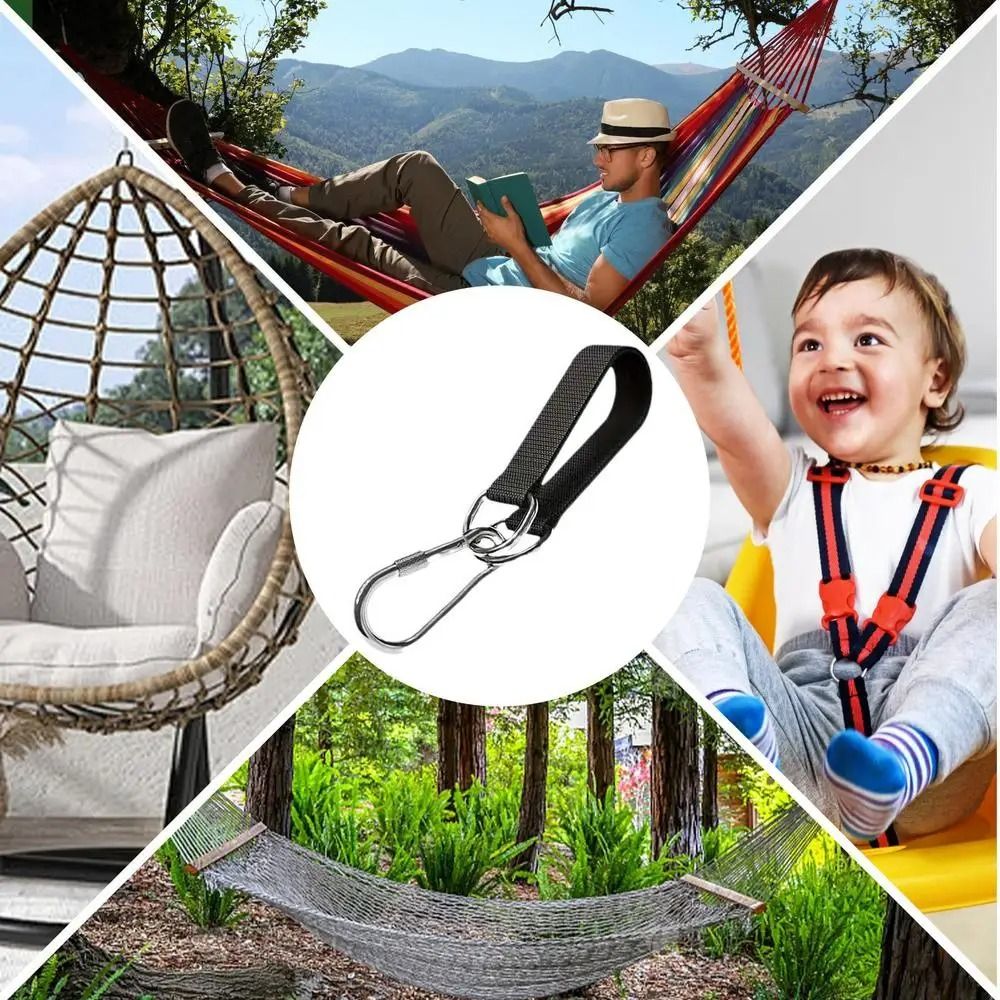 Durable Hammock Hanging Belt With Steel Hooks  Outdoor Camping And Swing Hanging Straps 2