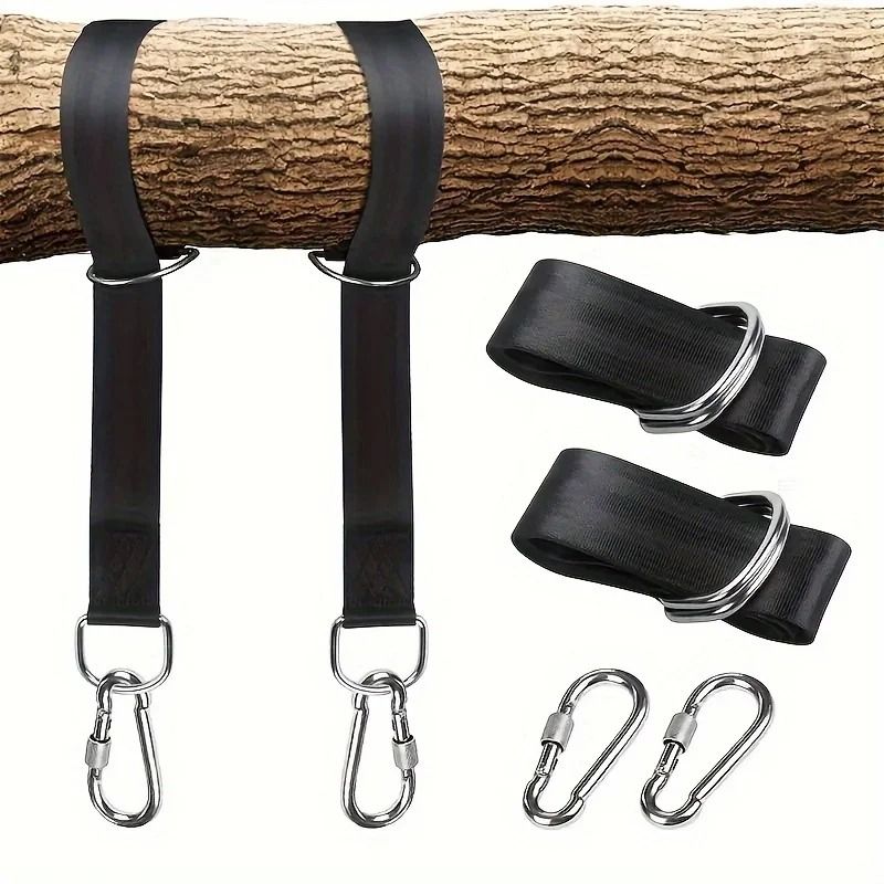 Durable Hammock Hanging Belt With Steel Hooks  Outdoor Camping And Swing Hanging Straps 3