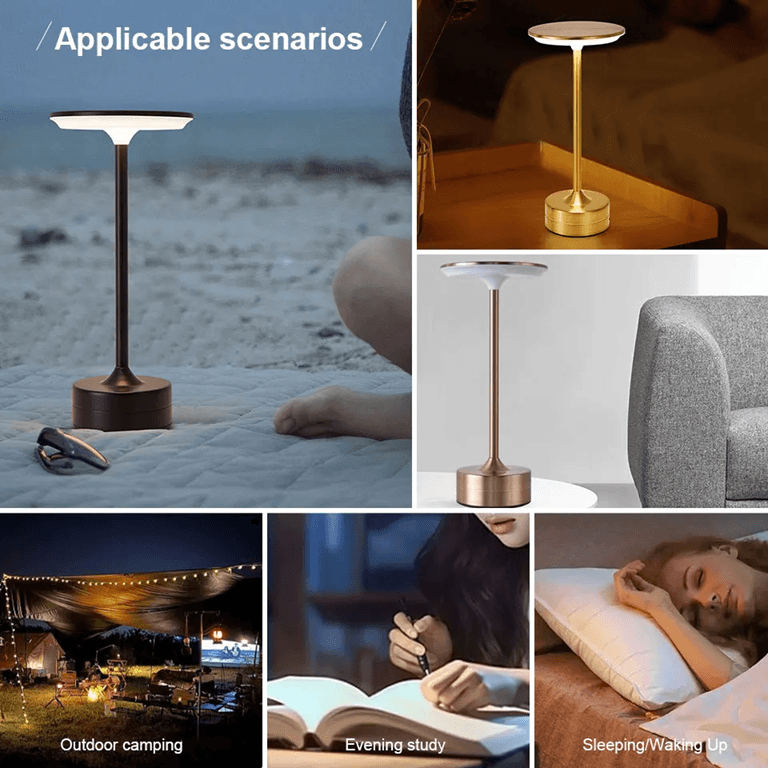 Rechargeable Touch Sensor LED Table Lamp  Wireless Night Reading Lamp 6