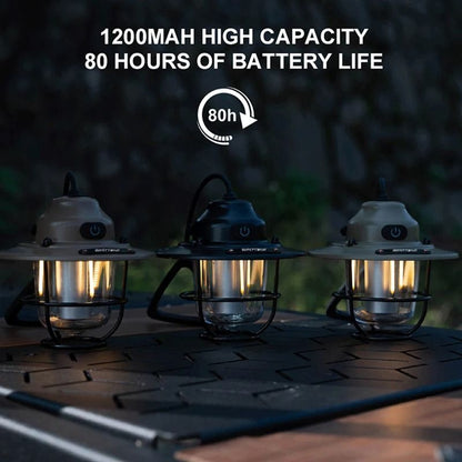Portable Camping Lantern Retro Hanging Tent Lamp Waterproof Dimmable Camping Light 1