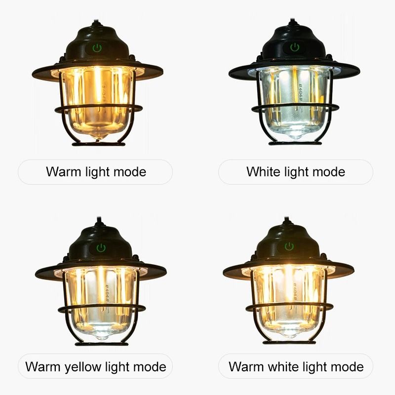 Portable Camping Lantern Retro Hanging Tent Lamp Waterproof Dimmable Camping Light 3