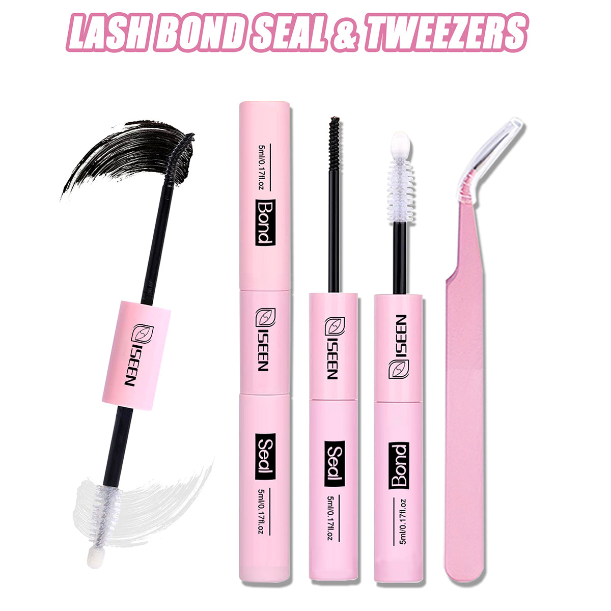 Super Hold Long-Lasting Eyelash Glue, Lash Bond and Seal, Non-Irritating DIY Lash Clusters at Home
