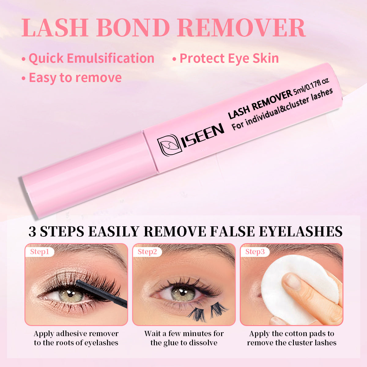 Super Hold Long-Lasting Eyelash Glue, Lash Bond and Seal, Non-Irritating DIY Lash Clusters at Home