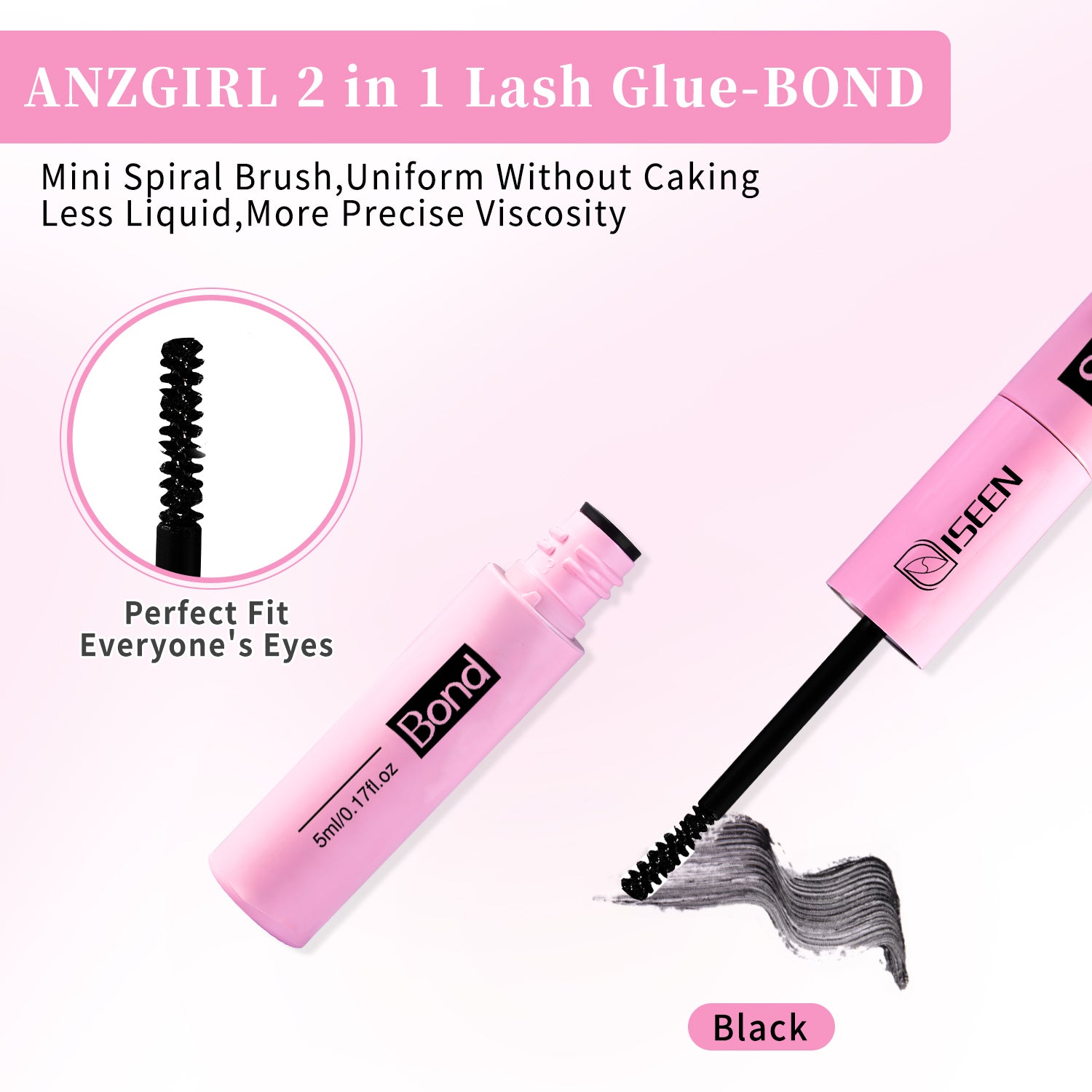 Super Hold Long-Lasting Eyelash Glue, Lash Bond and Seal, Non-Irritating DIY Lash Clusters at Home