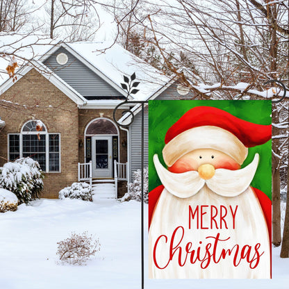 Outdoor decorative garden flag, One Santa Claus Happy Christmas holiday, , double sided garden flag for home