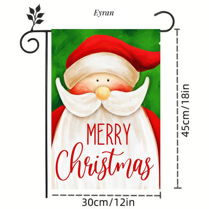 Outdoor decorative garden flag, One Santa Claus Happy Christmas holiday, , double sided garden flag for home