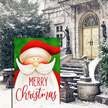 Outdoor decorative garden flag, One Santa Claus Happy Christmas holiday, , double sided garden flag for home