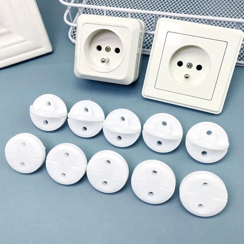 White Electrical Socket Protectors  Baby Safety Plug Covers For Childproofing And Electric Shock Pr 3
