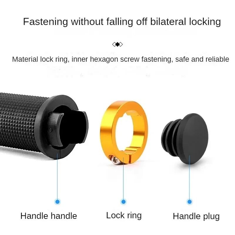 Mountain Bike Handlebar Grips  Soft AntiSlip Rubber LockOn Bar Ends For MTB And Road Cycling 3