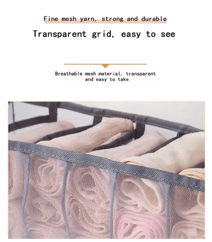 Ultimate 11Compartment Foldable Underwear Organizer Box With Breathable Mesh 1