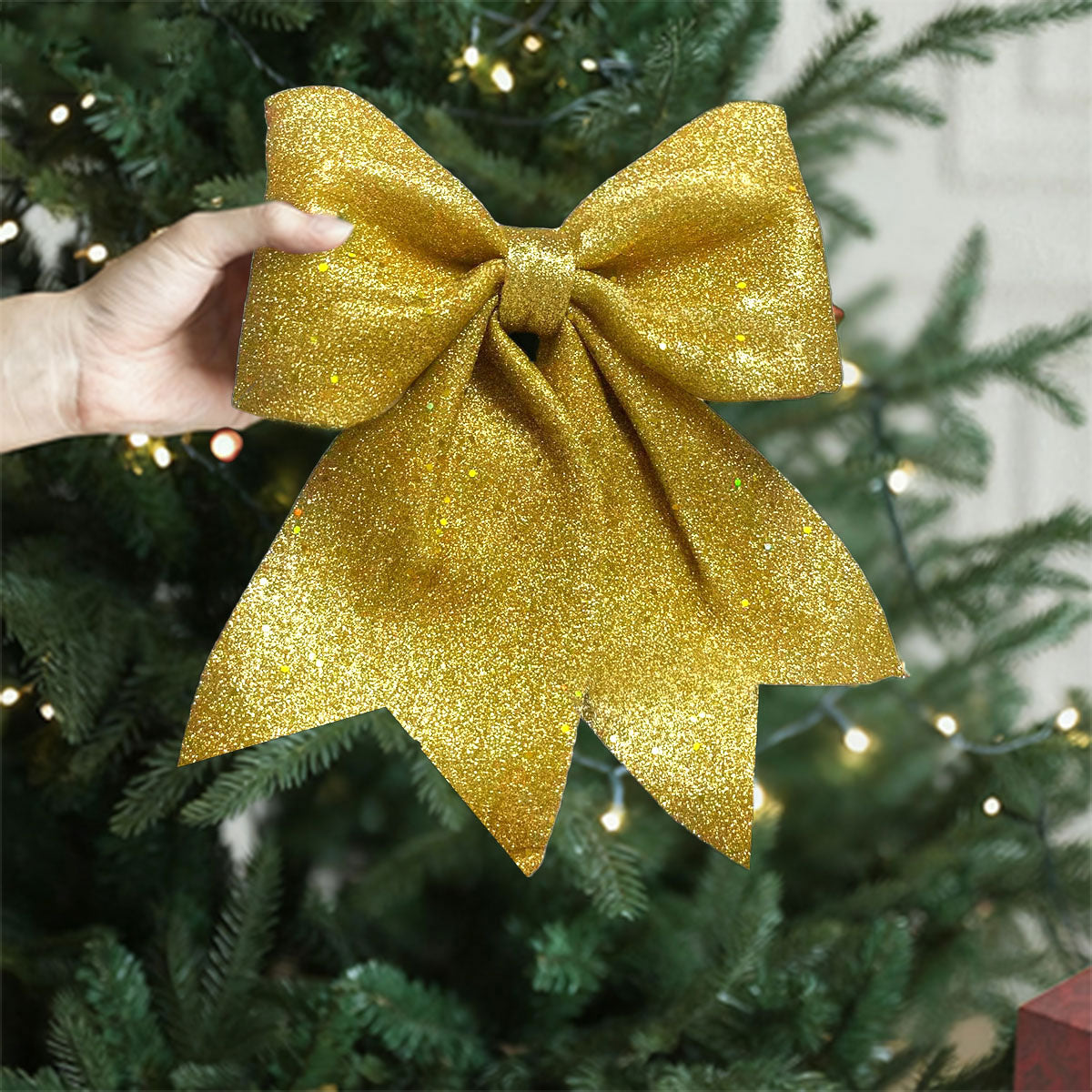 Holiday Dress Props Christmas Decorations DIY Accessories, Christmas Sequined Bow Christmas Tree Ornaments for Crafts