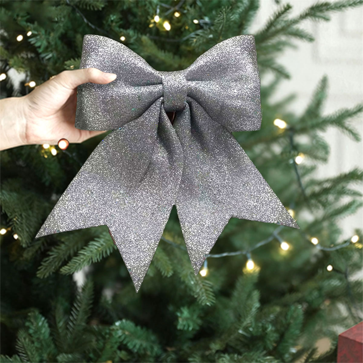 Holiday Dress Props Christmas Decorations DIY Accessories, Christmas Sequined Bow Christmas Tree Ornaments for Crafts