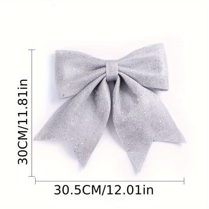 Holiday Dress Props Christmas Decorations DIY Accessories, Christmas Sequined Bow Christmas Tree Ornaments for Crafts