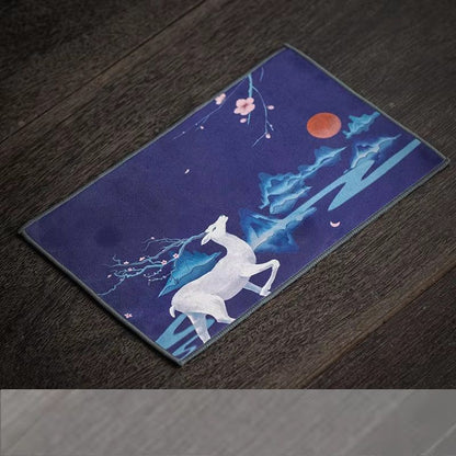 Handmade Tea Napkins Cotton And Linen Blend Thick Absorbent Tea Towel And Zen Tea Mat For Tea Set 6