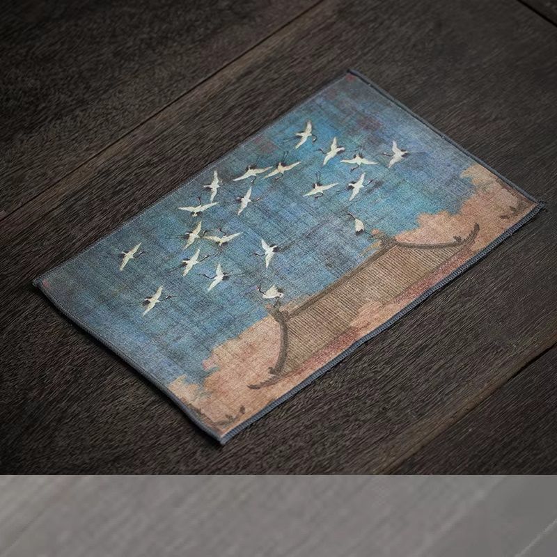 Handmade Tea Napkins Cotton And Linen Blend Thick Absorbent Tea Towel And Zen Tea Mat For Tea Set 7