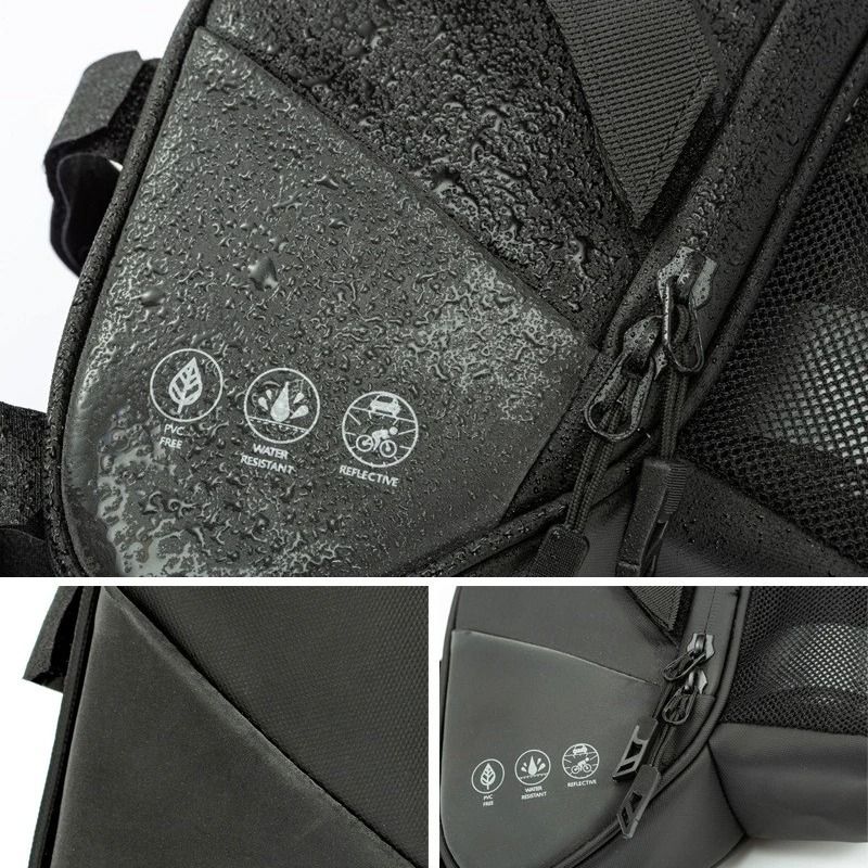 Waterproof Bike Saddle Bag  Rear UnderSeat Storage With Bottle Pocket And Reflective Strips For MTB 2