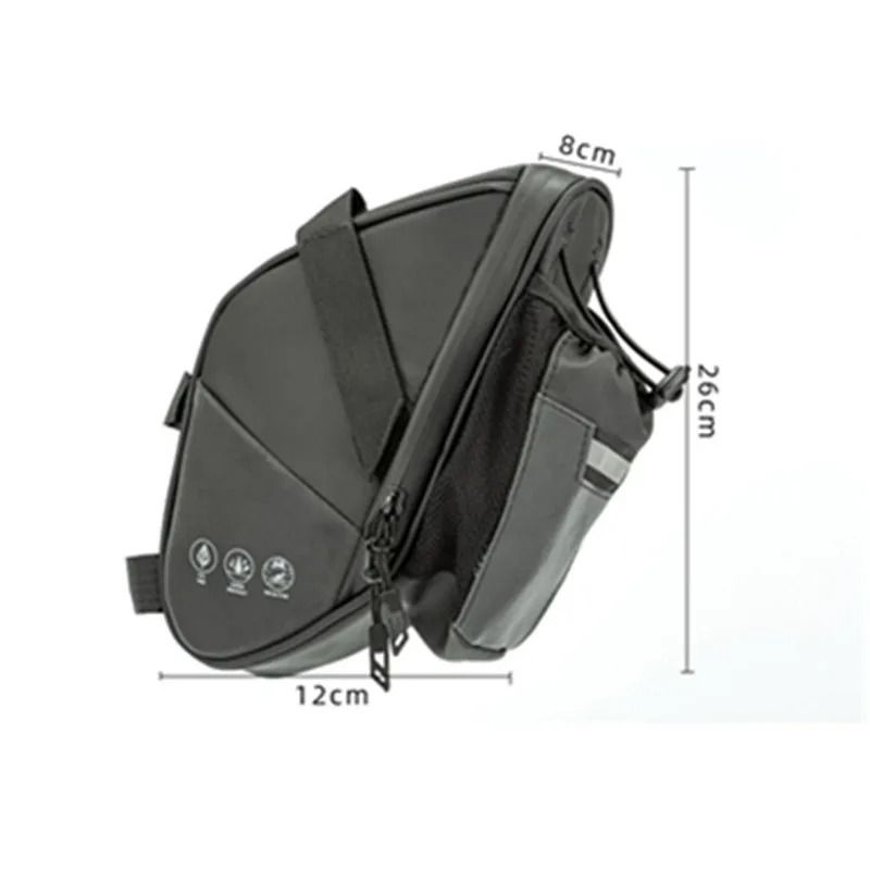 Waterproof Bike Saddle Bag  Rear UnderSeat Storage With Bottle Pocket And Reflective Strips For MTB 3