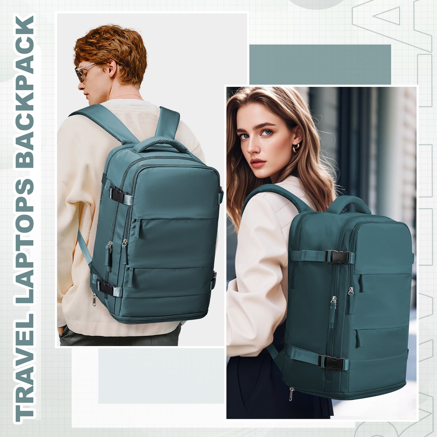 Ryanair Carry Ons, Easyjet Cabin Bag Backpack, Cabin Size Travel Backpack for Laptop, Lightweight Aeroplane Backpack