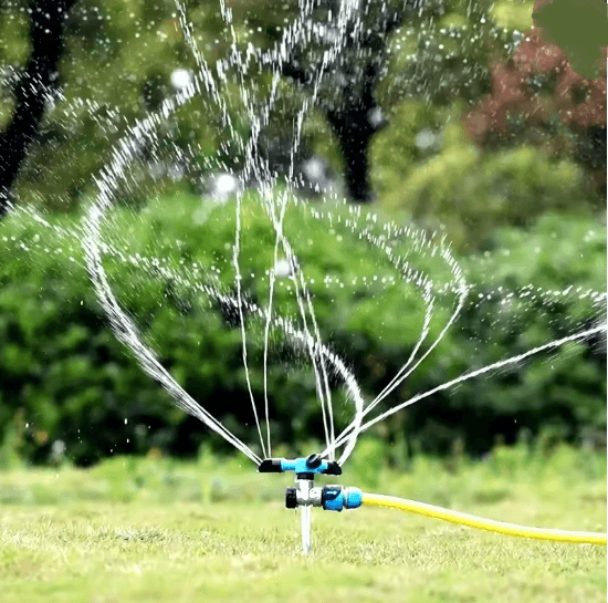 360° Rotating Three-Arm Garden Sprinkler Head for Yard Irrigation