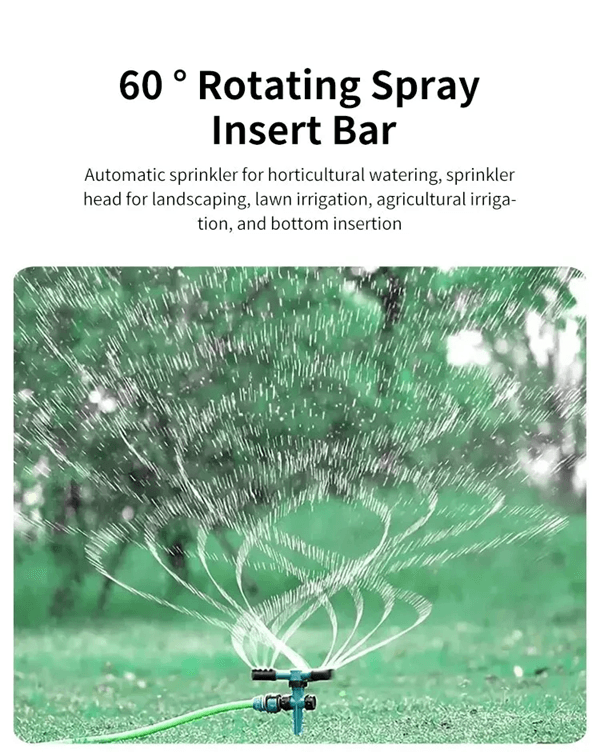360 Rotating ThreeArm Garden Sprinkler Head For Yard Irrigation 3