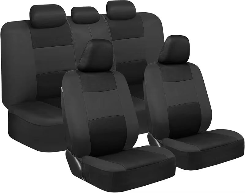 Universal Beige FullSet Car Seat Covers  Front  Rear Split Bench Fit For Trucks Vans SUVs 10