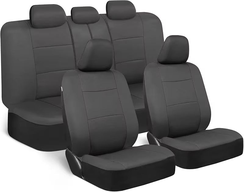 Universal Beige FullSet Car Seat Covers  Front  Rear Split Bench Fit For Trucks Vans SUVs 13