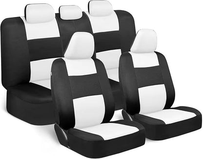 Universal Beige FullSet Car Seat Covers  Front  Rear Split Bench Fit For Trucks Vans SUVs 14