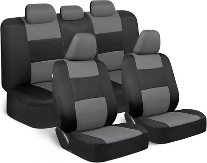 Universal Beige FullSet Car Seat Covers  Front  Rear Split Bench Fit For Trucks Vans SUVs 15