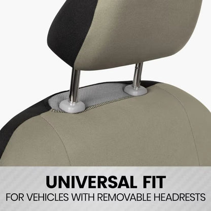 Universal Beige FullSet Car Seat Covers  Front  Rear Split Bench Fit For Trucks Vans SUVs 3
