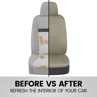 Universal Beige FullSet Car Seat Covers  Front  Rear Split Bench Fit For Trucks Vans SUVs 5