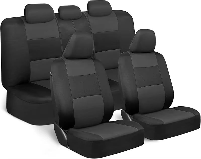 Universal Beige FullSet Car Seat Covers  Front  Rear Split Bench Fit For Trucks Vans SUVs 7