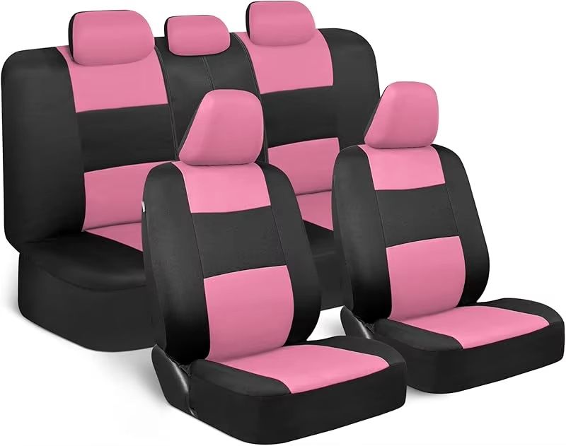 Universal Beige FullSet Car Seat Covers  Front  Rear Split Bench Fit For Trucks Vans SUVs 19
