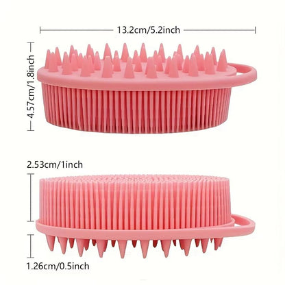 DualSpa Silicone 2in1 Shower Brush  Body  Scalp Exfoliator 2