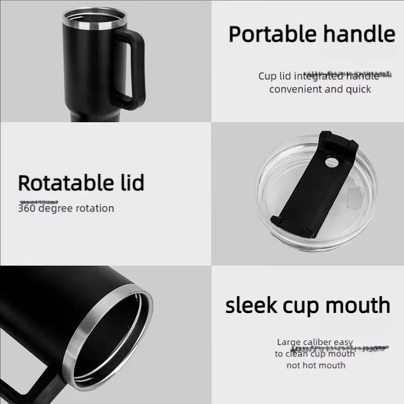 MegaSip 1200 ML40 Oz DoubleWall Insulated Tumbler  Handle  Straw Travel Cup 3