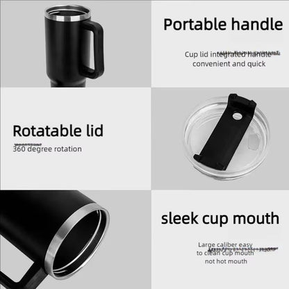 MegaSip 1200 ML40 Oz DoubleWall Insulated Tumbler  Handle  Straw Travel Cup 3