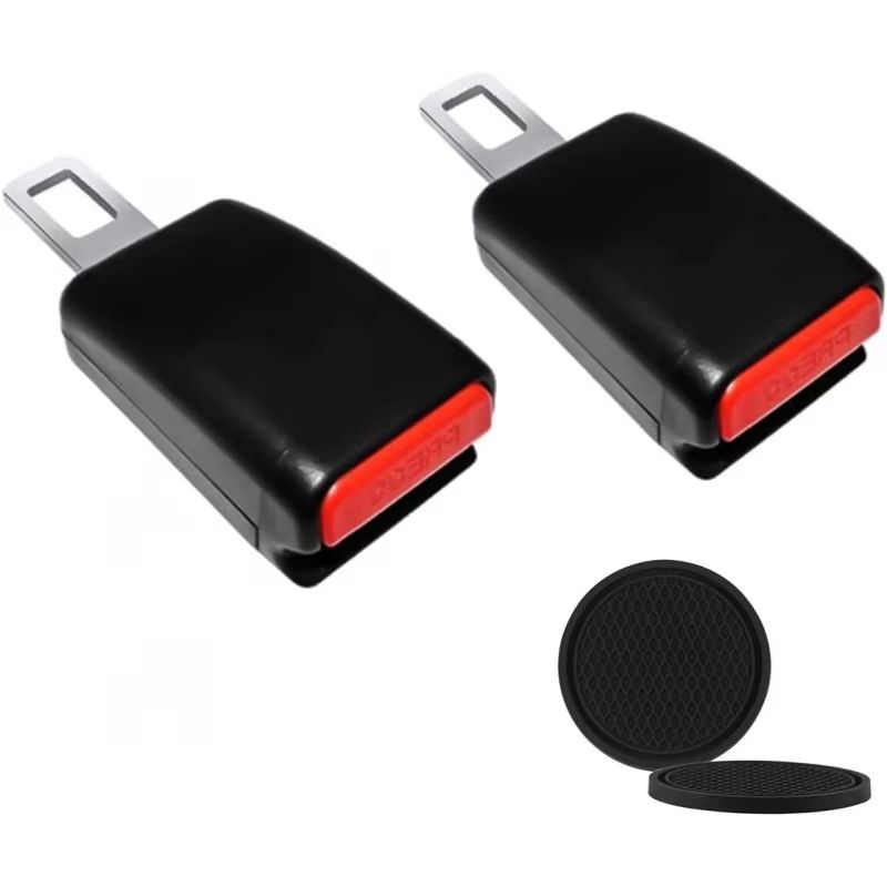 DriveEase 4-Piece Car Enhancement Set – Cup Holder Mats & Seat Belt Extenders