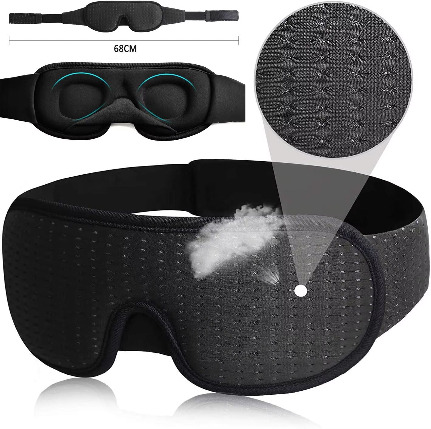 SleepVoid 3D Contoured Sleep Mask  Sanctuary For Travel Daytime Naps  Night Rest 3