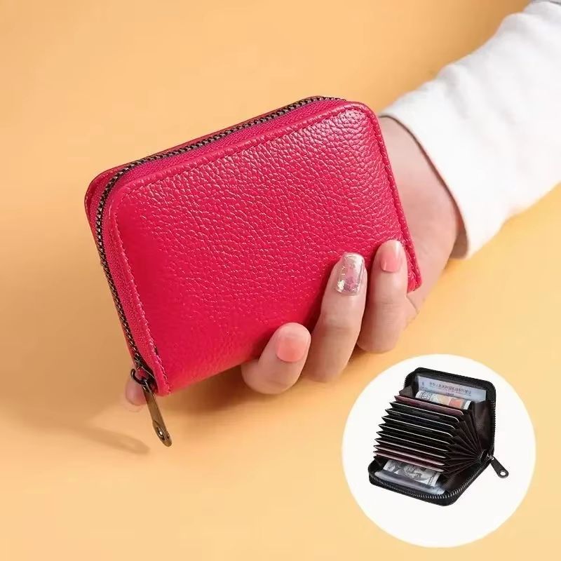HeritageVault Vintage Solid Leather Zip Wallet  MultiSlot Card  Coin Pouch 9