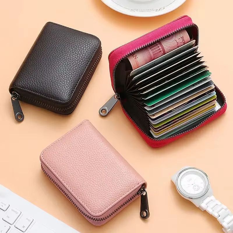 HeritageVault Vintage Solid Leather Zip Wallet  MultiSlot Card  Coin Pouch 1