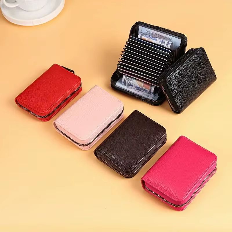 HeritageVault Vintage Solid Leather Zip Wallet  MultiSlot Card  Coin Pouch 2