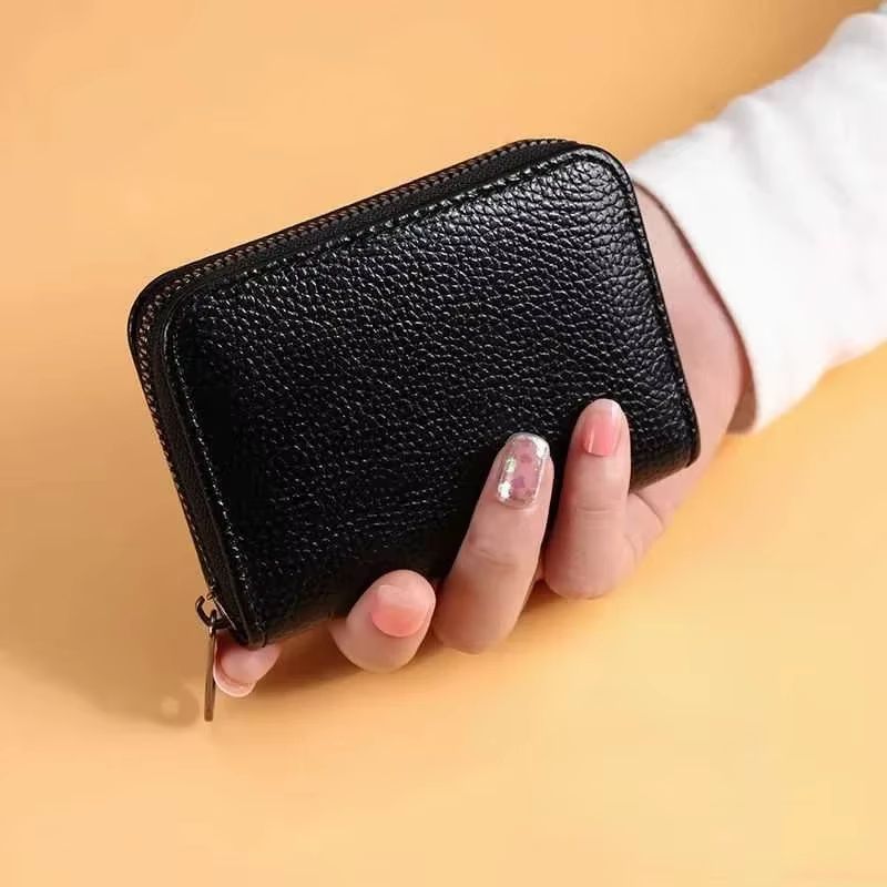 HeritageVault Vintage Solid Leather Zip Wallet  MultiSlot Card  Coin Pouch 3
