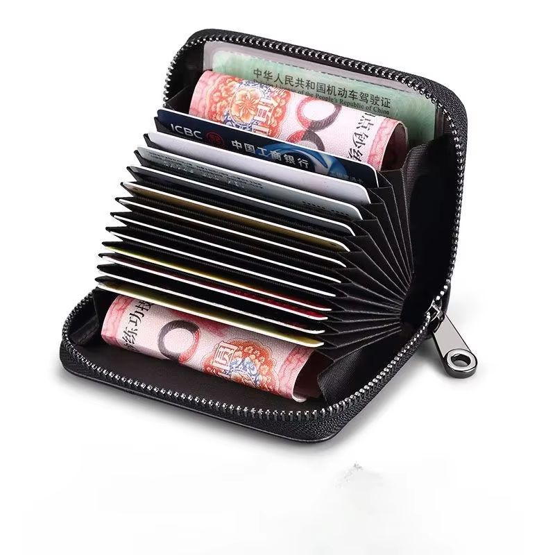 HeritageVault Vintage Solid Leather Zip Wallet  MultiSlot Card  Coin Pouch 4
