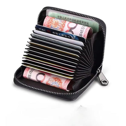 HeritageVault Vintage Solid Leather Zip Wallet  MultiSlot Card  Coin Pouch 4