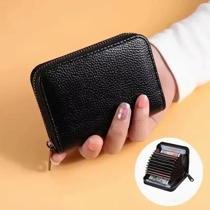 HeritageVault Vintage Solid Leather Zip Wallet  MultiSlot Card  Coin Pouch 7