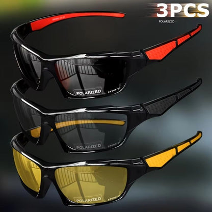 ProGlide 2in1 Sports Polarized Sunglasses  Lightweight NightVision Shades For Cycling Driving  Fish 13