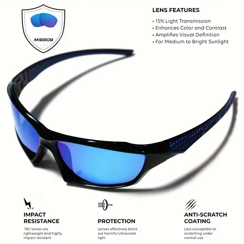 ProGlide 2in1 Sports Polarized Sunglasses  Lightweight NightVision Shades For Cycling Driving  Fish 3