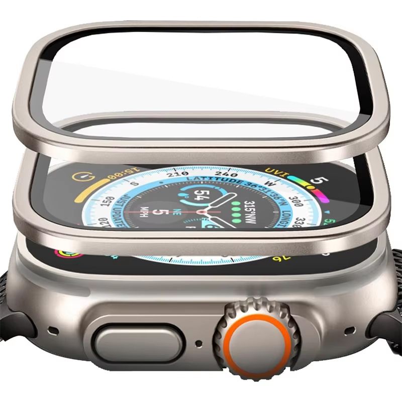 RuggedGuard Alloy & 9H Tempered Glass Shield – Full-Coverage for Apple Watch Ultra 49 mm