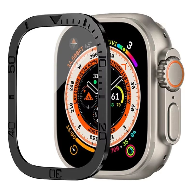 RuggedGuard Alloy  9H Tempered Glass Shield  FullCoverage For Apple Watch Ultra 49 Mm 14